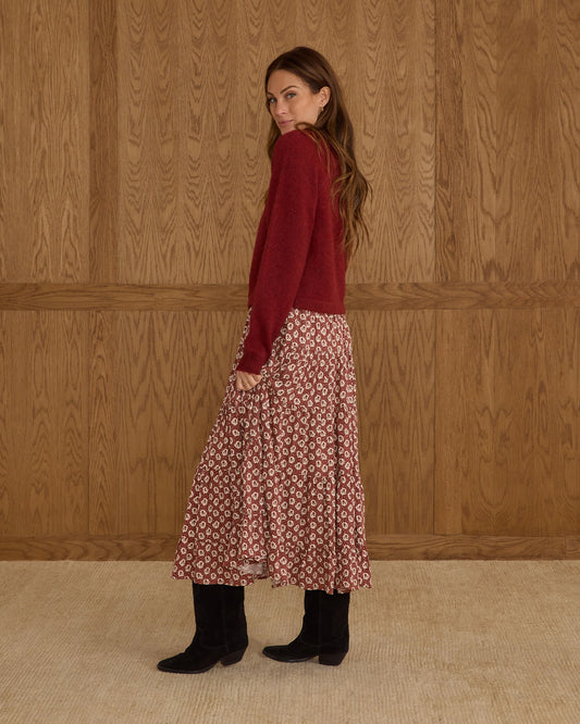 Rylee + Cru Women's Fuzzy Cardigan, Ruby