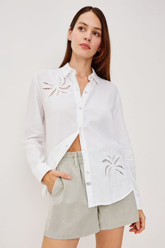 Rails Samar Shirt, White Palm Embroidery