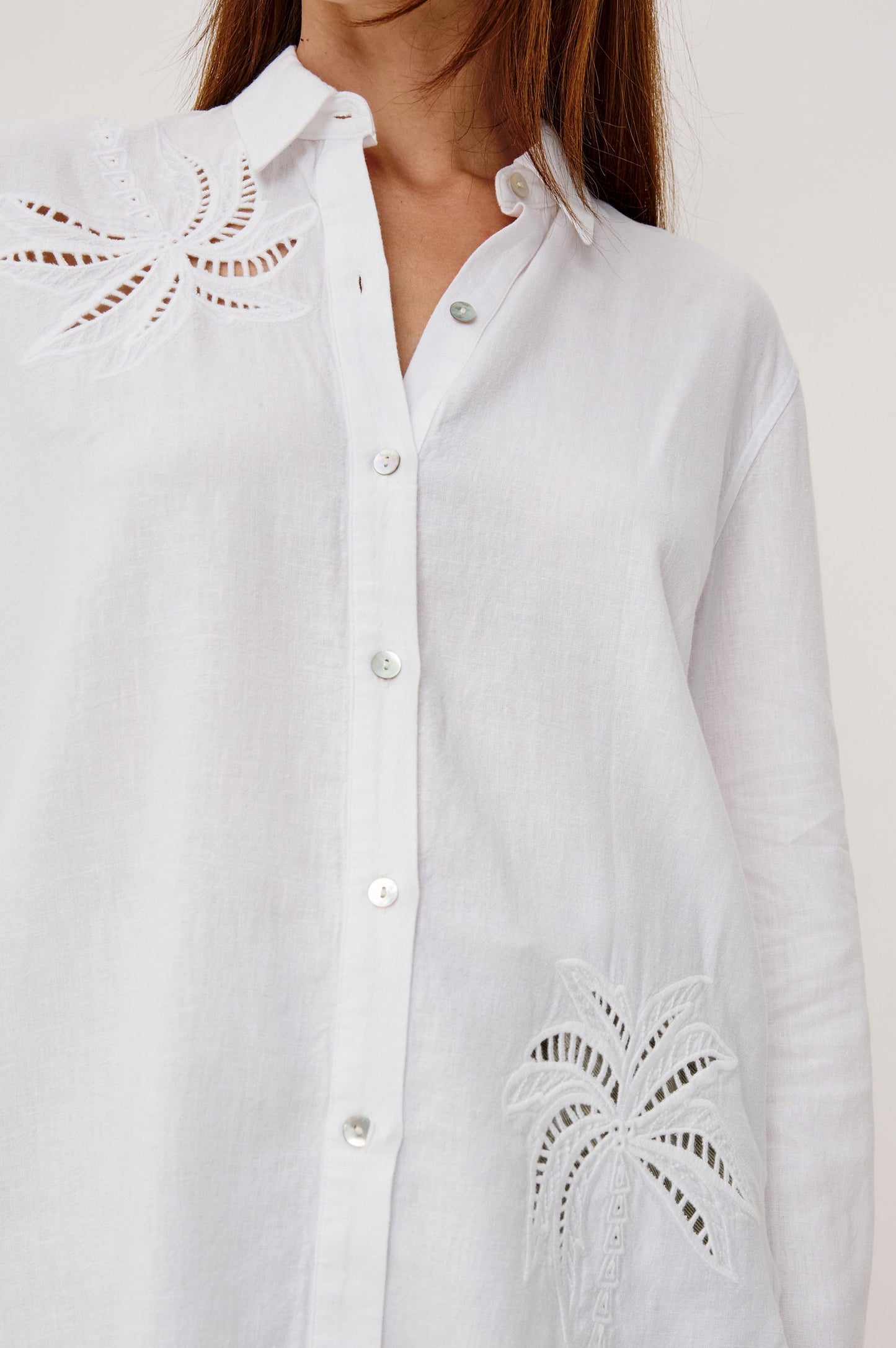 Rails Samar Shirt, White Palm Embroidery