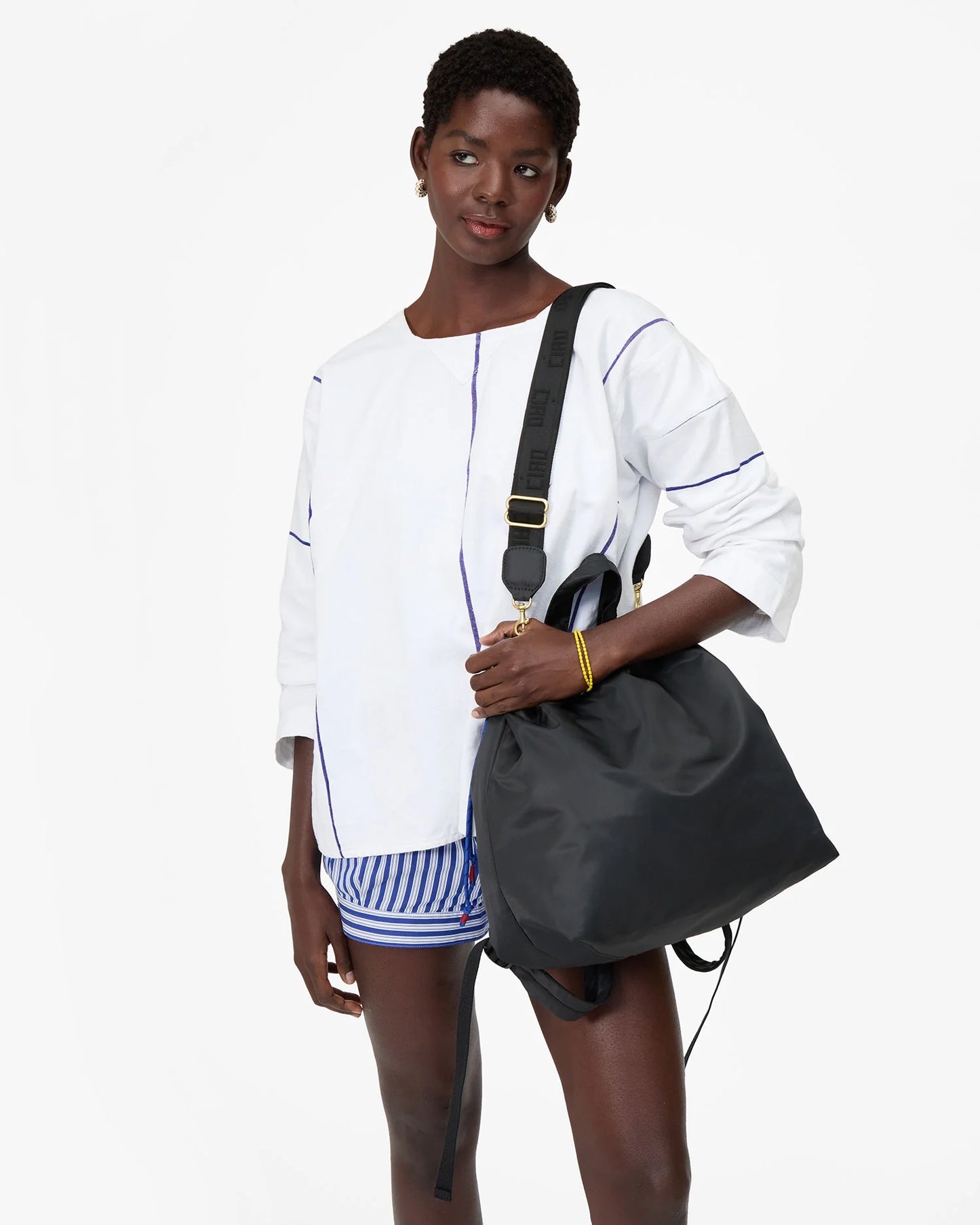 Clare V Sac Tout Backpack, Black Nylon Twill