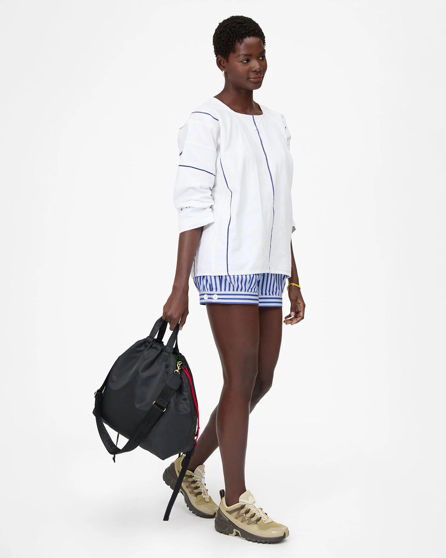Clare V Sac Tout Backpack, Black Nylon Twill