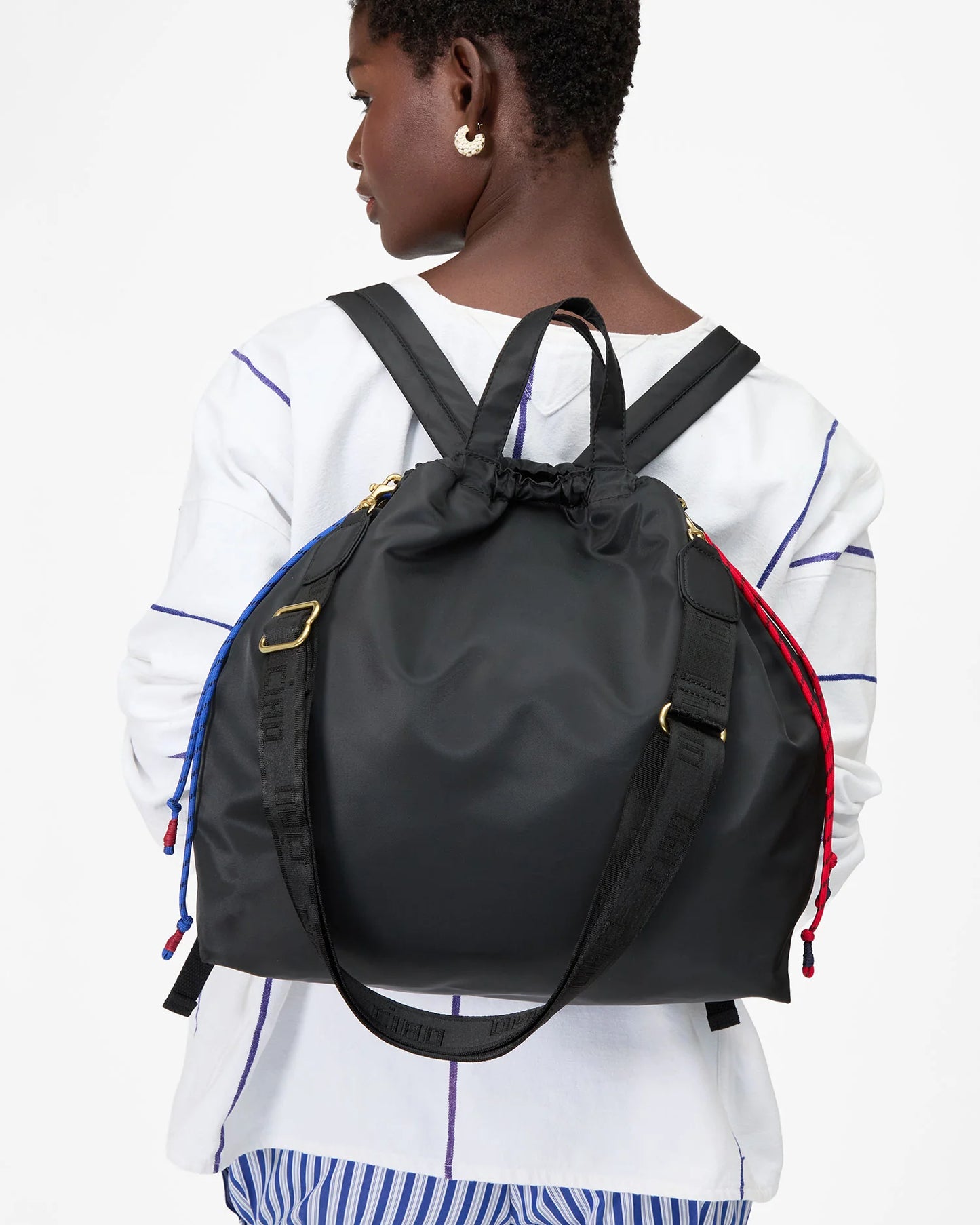 Clare V Sac Tout Backpack, Black Nylon Twill