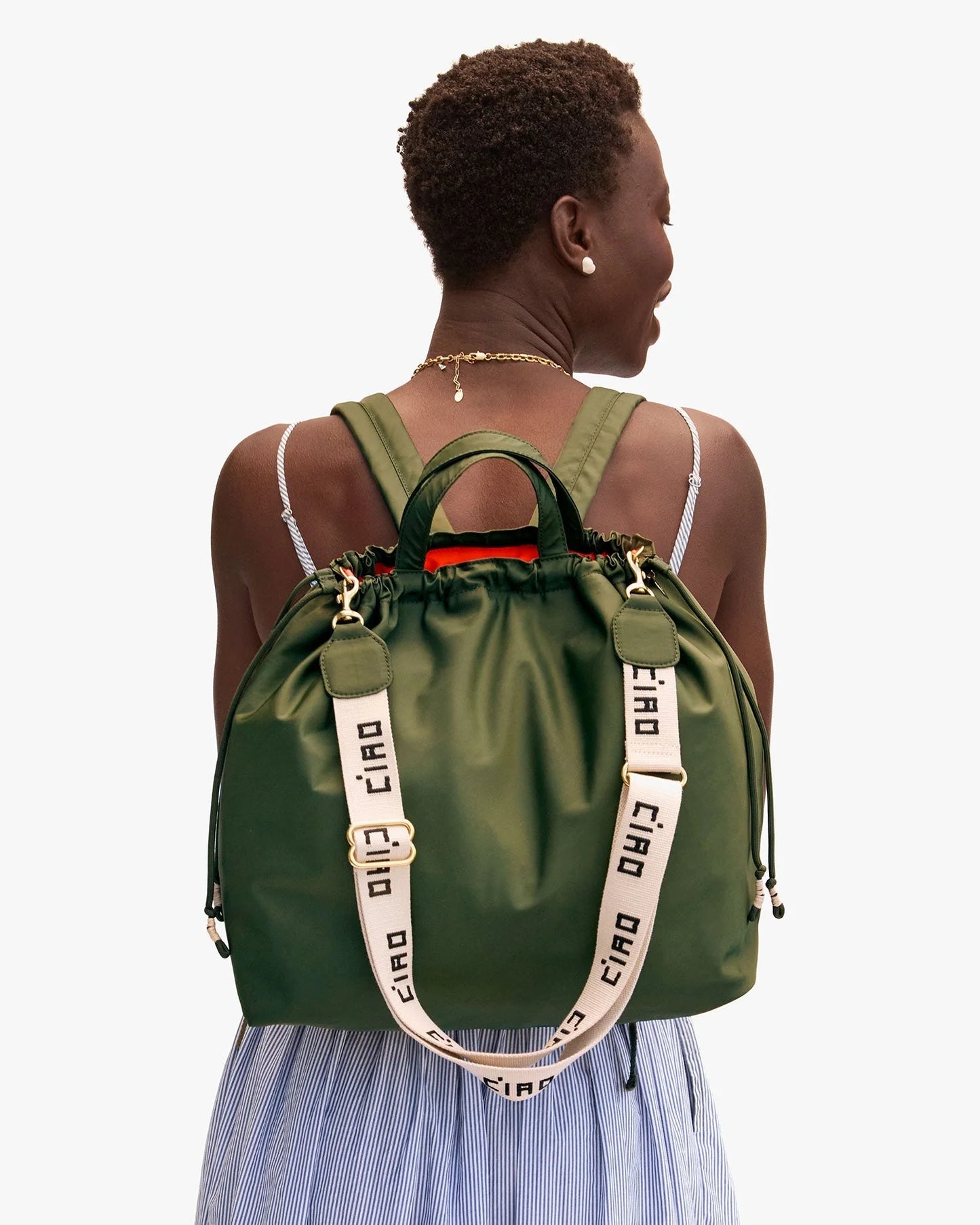 Clare V Sac Tout Backpack, Army Recycled Nylon