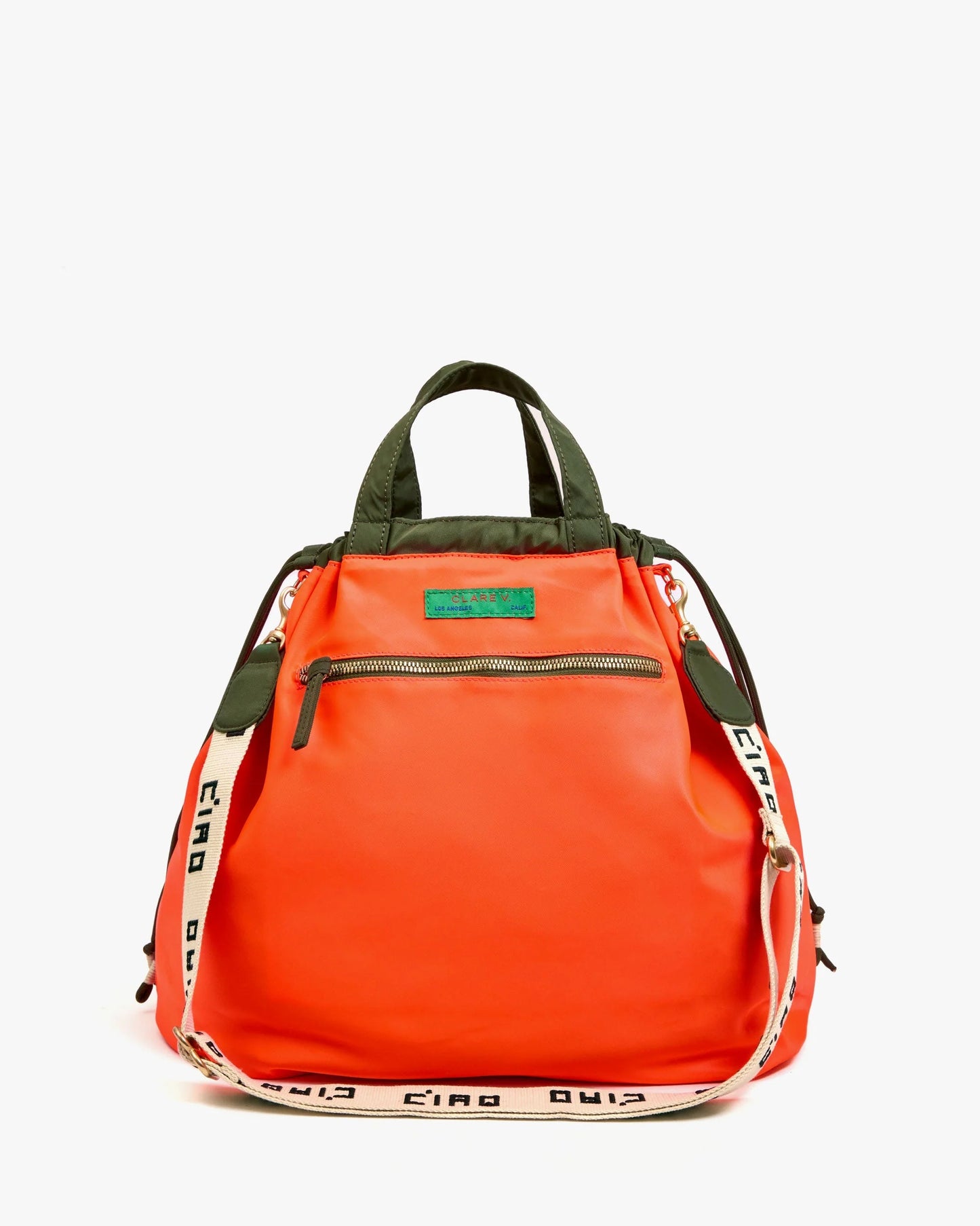 Clare V Sac Tout Backpack, Army Recycled Nylon