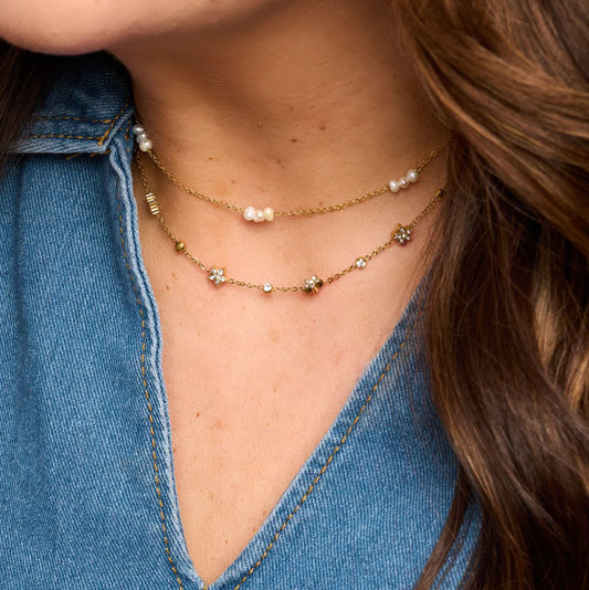 Nikki Smith Designs Marina Pearl Necklace, Gold