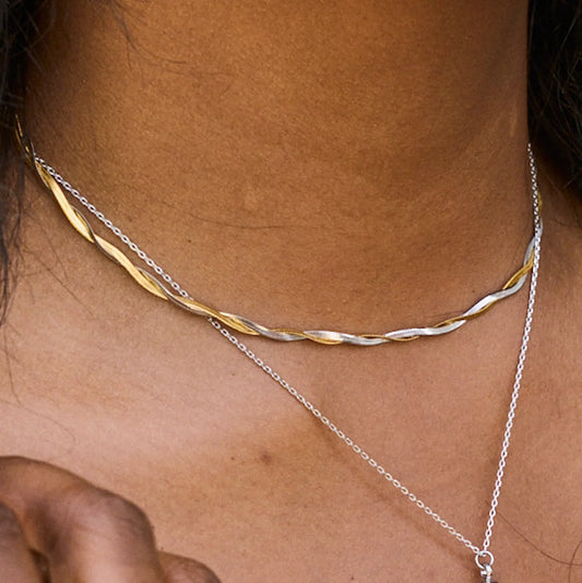 Nikki Smith Designs Mixed Metal Herringbone Necklace