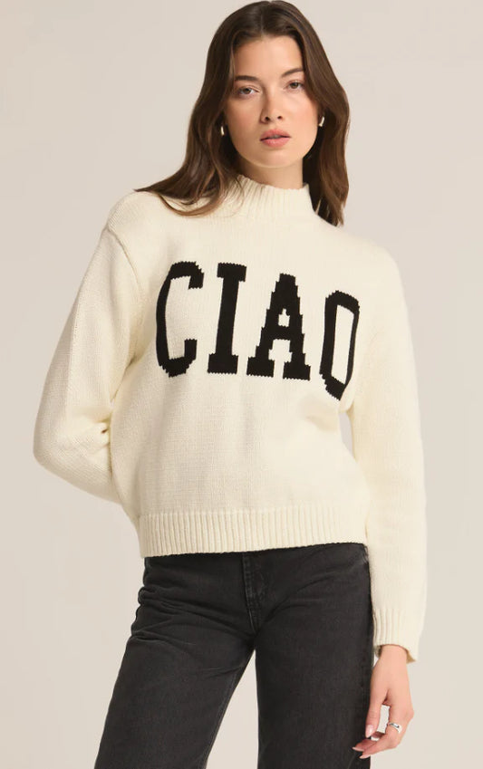 Z Supply Ciao Intarsia Sweater, Sandstone