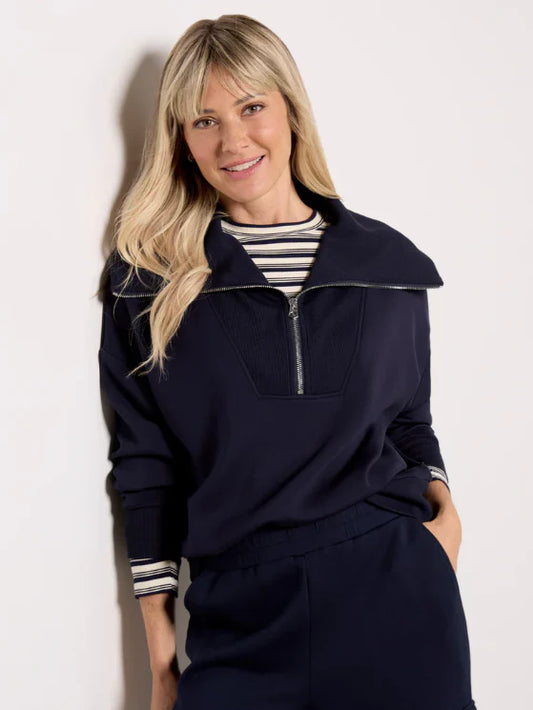 Varley Catherine Half Zip Sweat, Sky Captain