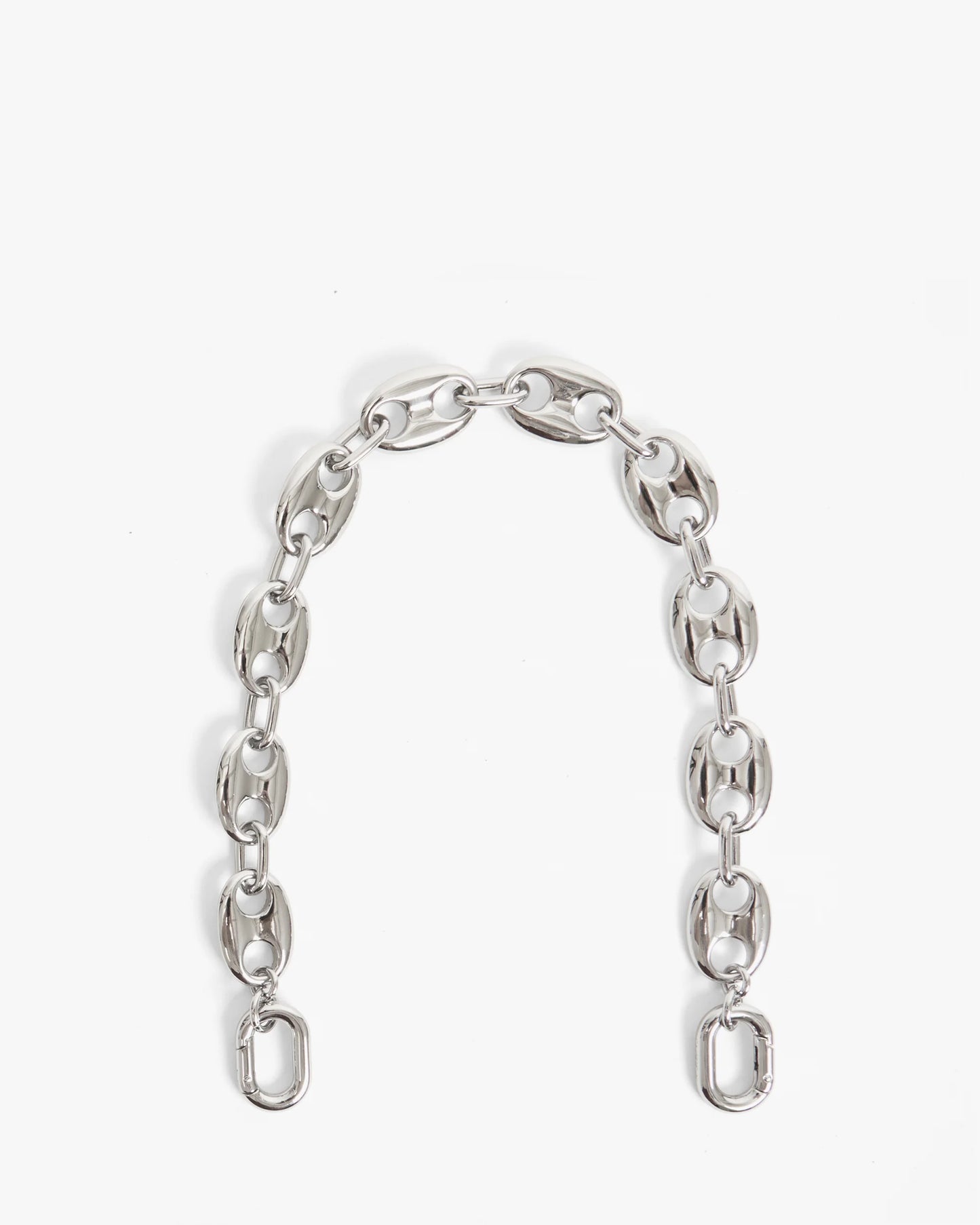 Clare V Shortie Strap, Silver Mariner Chain