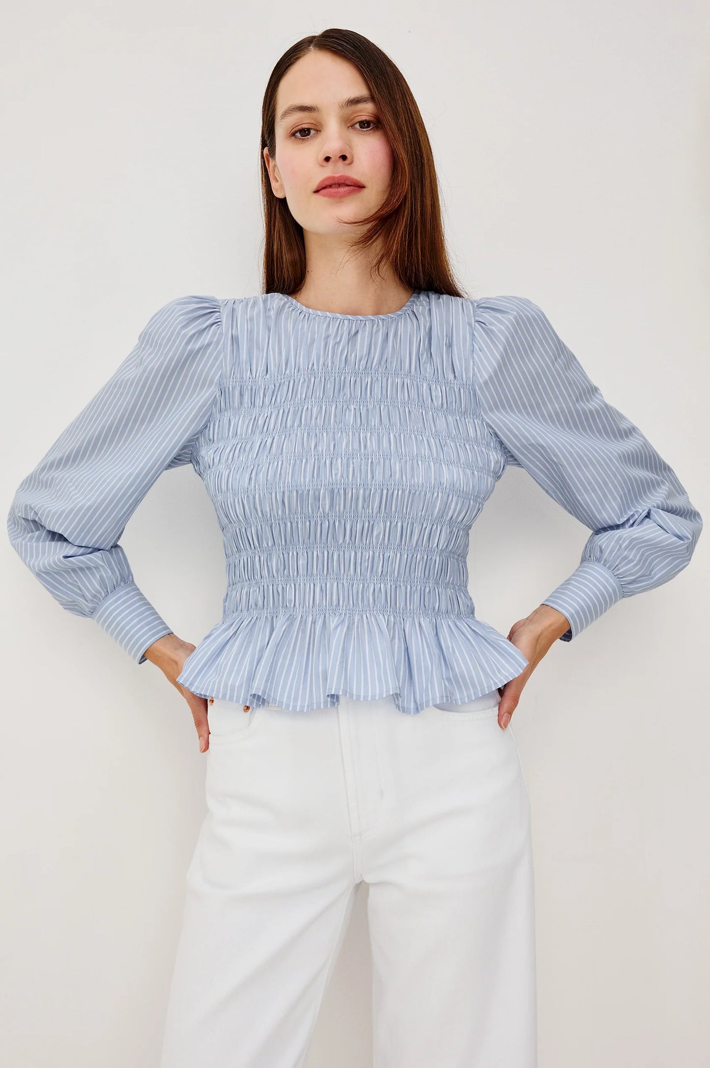 Rails Tabi Top, Oxford White Stripe