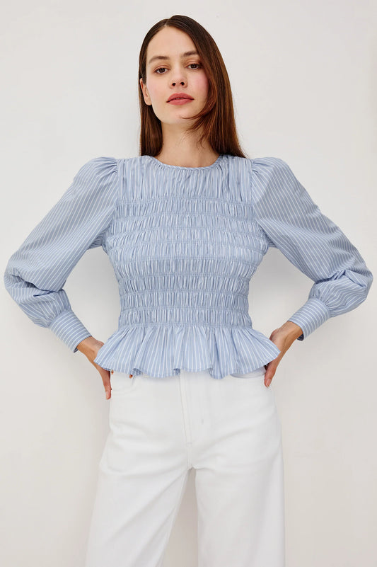 Rails Tabi Top, Oxford White Stripe