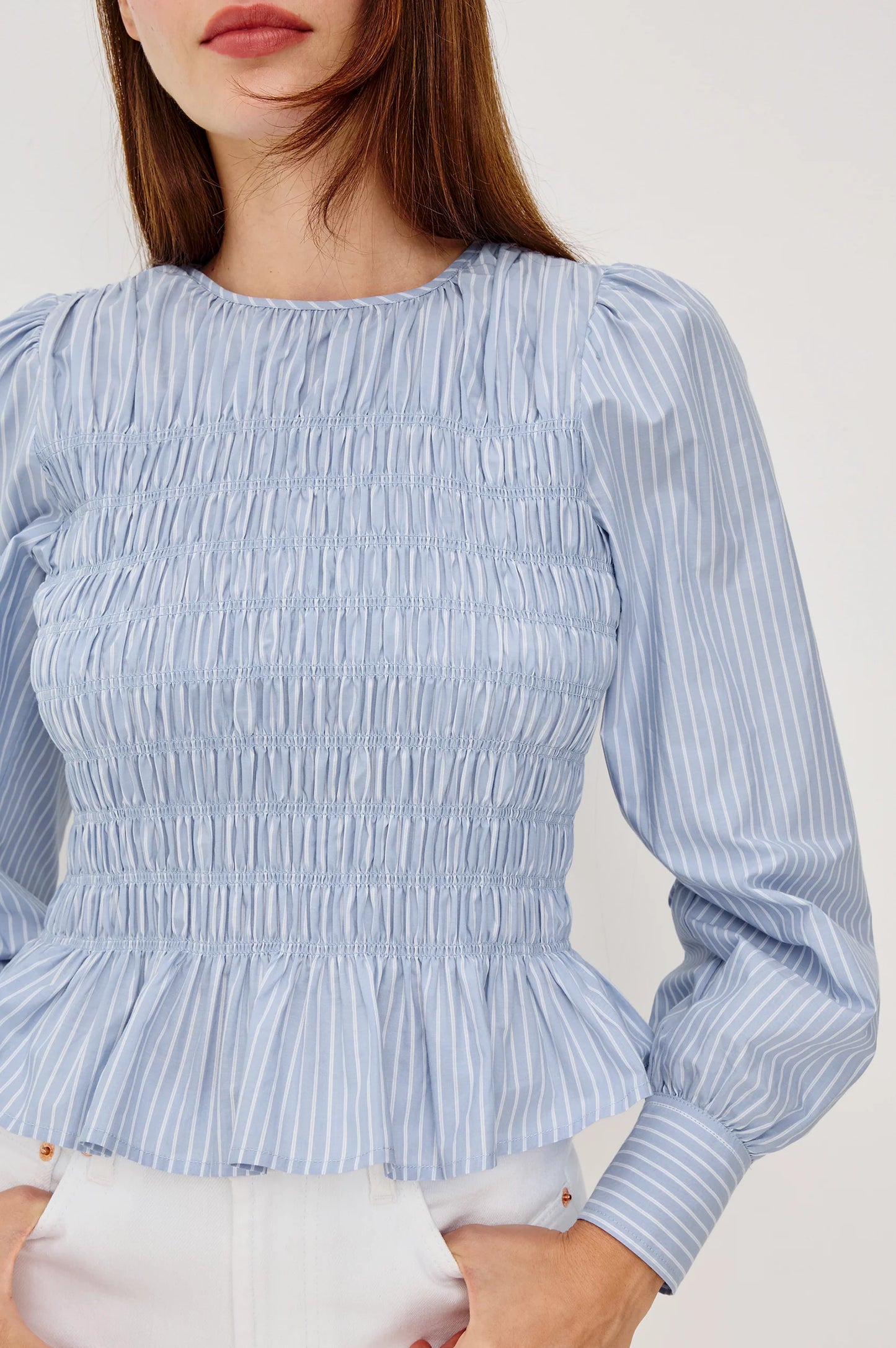 Rails Tabi Top, Oxford White Stripe