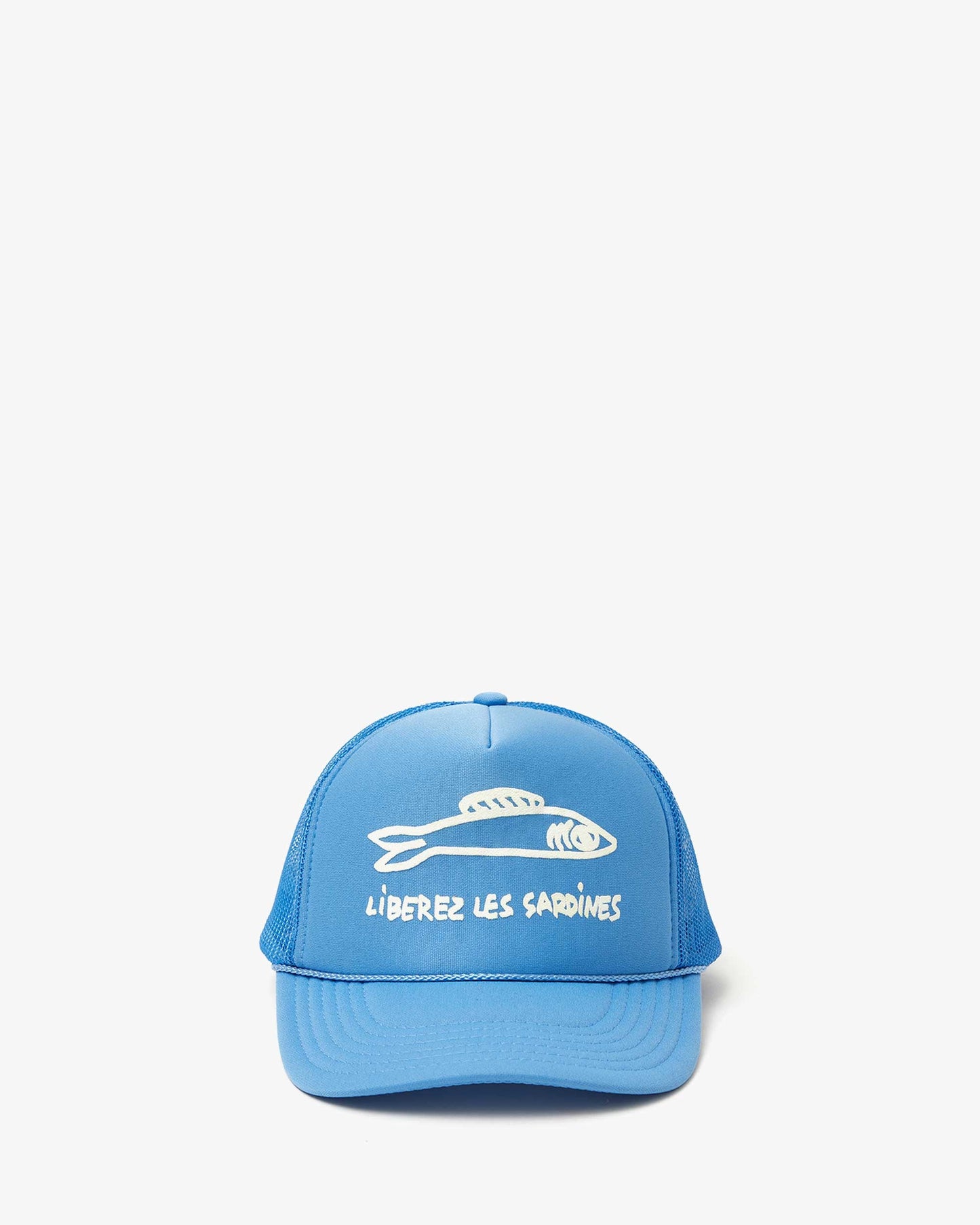 Clare V Trucker Hat, Sky Blue w/ Cream Liberez Les Sardines