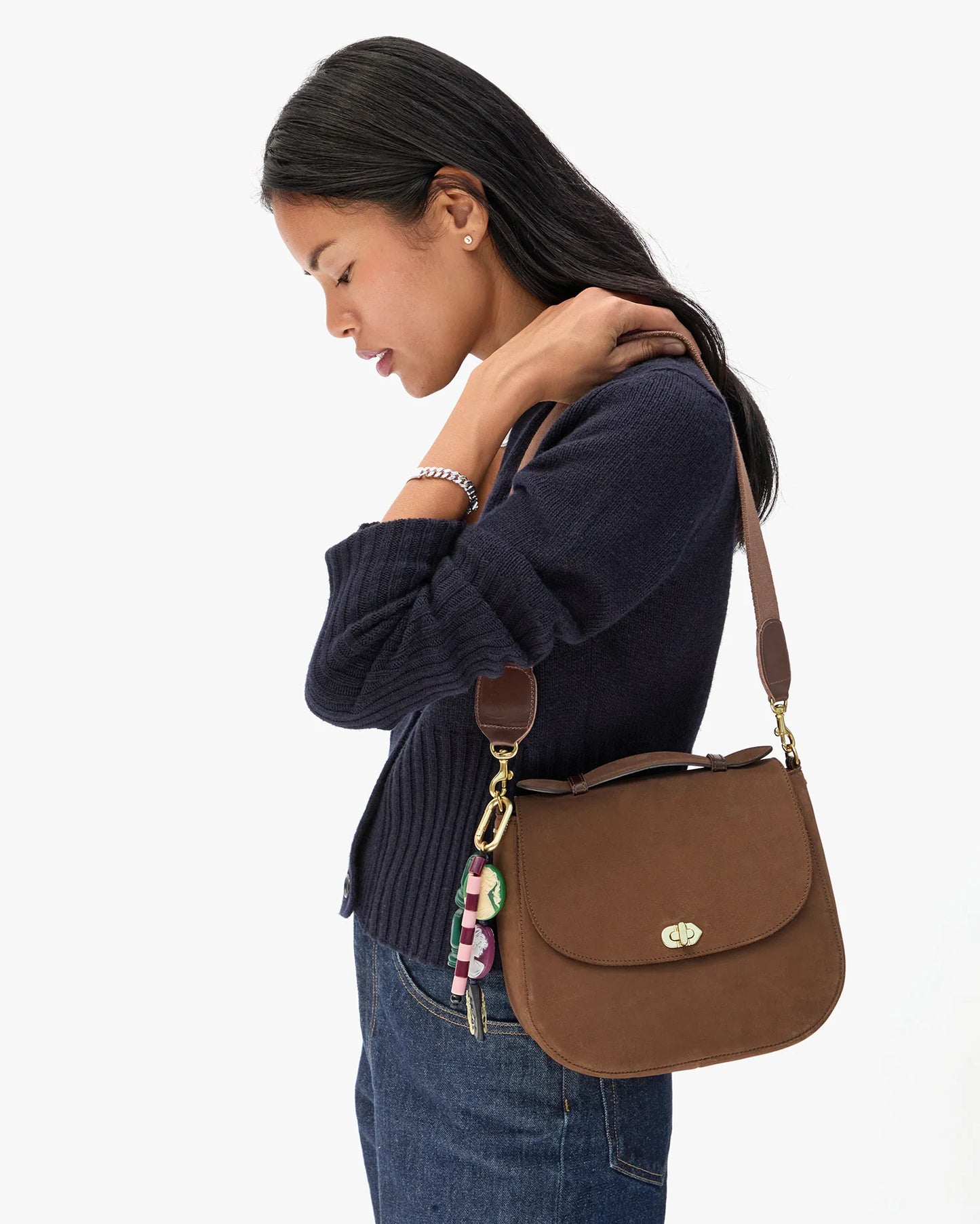 Clare V Turnlock Louis w/ Top Handle, Choco Bar