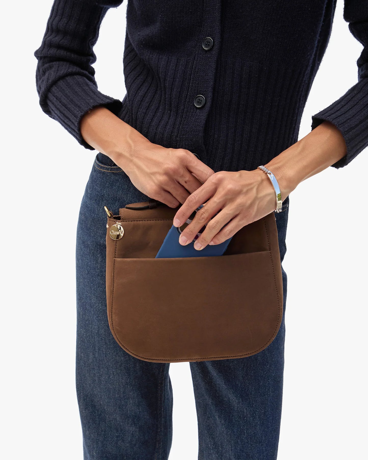 Clare V Turnlock Louis w/ Top Handle, Choco Bar