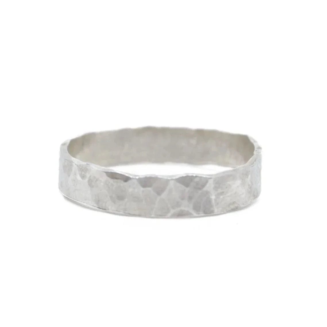 The Land of Salt Wide Hammered Ring - Multiple Options