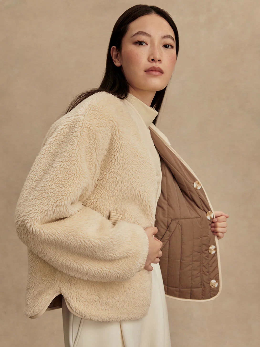 Varley Drew Reversible Jacket, Sandshell/Ash Taupe