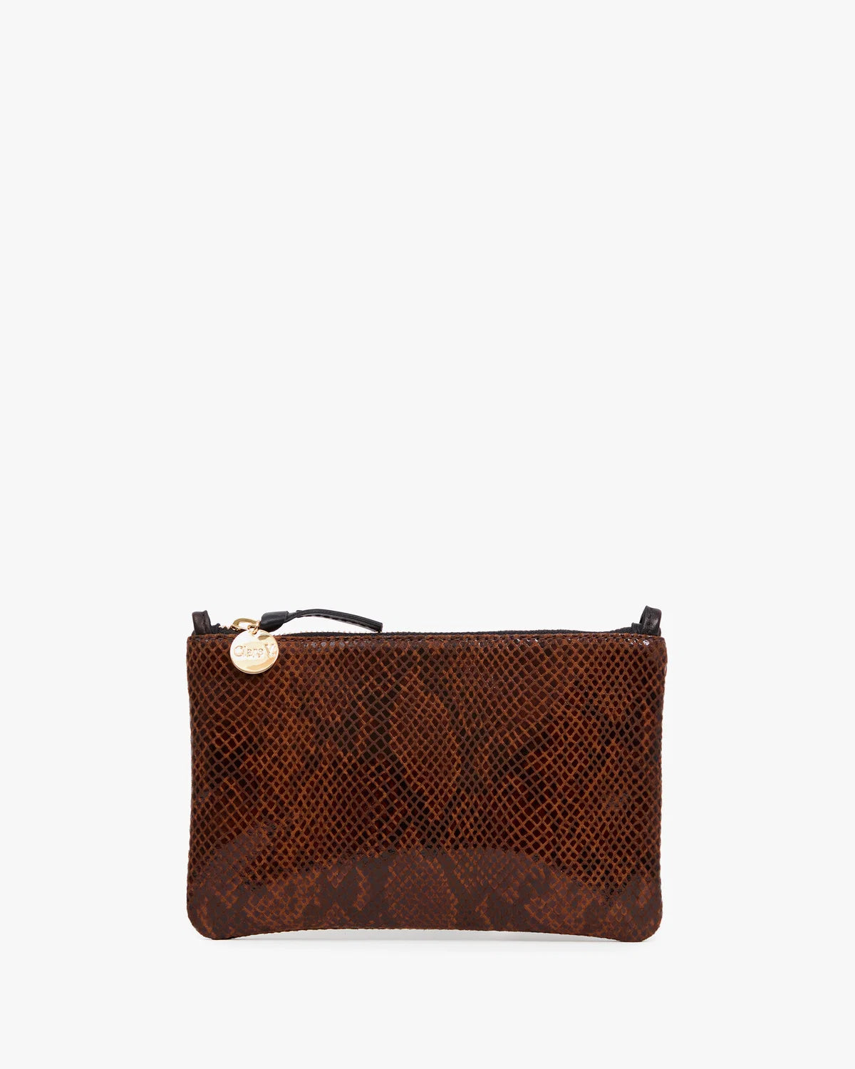 Clare V Wallet Clutch W/ Tabs, Auburn Embossed Python