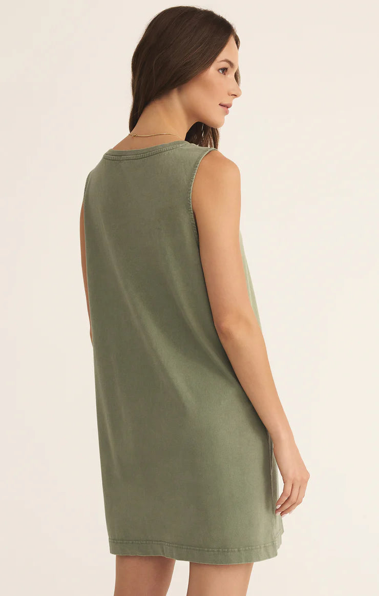 Z Supply Sloane V-Neck Mini Dress, Avocado