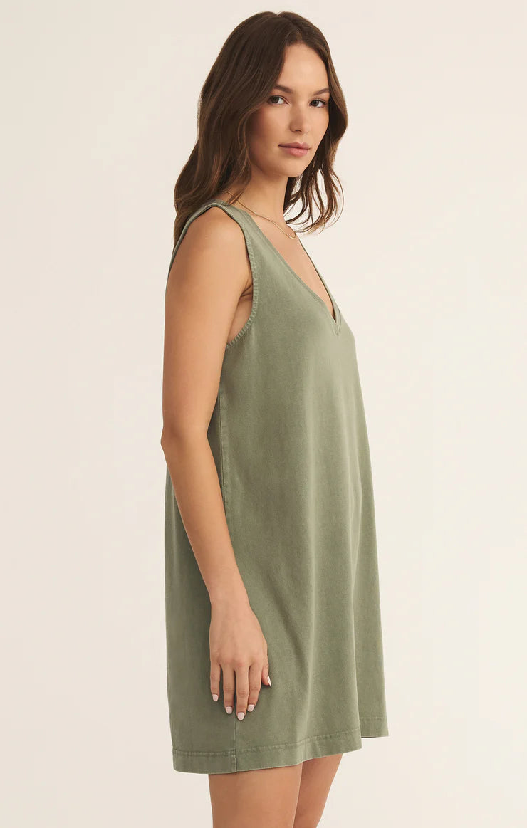 Z Supply Sloane V-Neck Mini Dress, Avocado