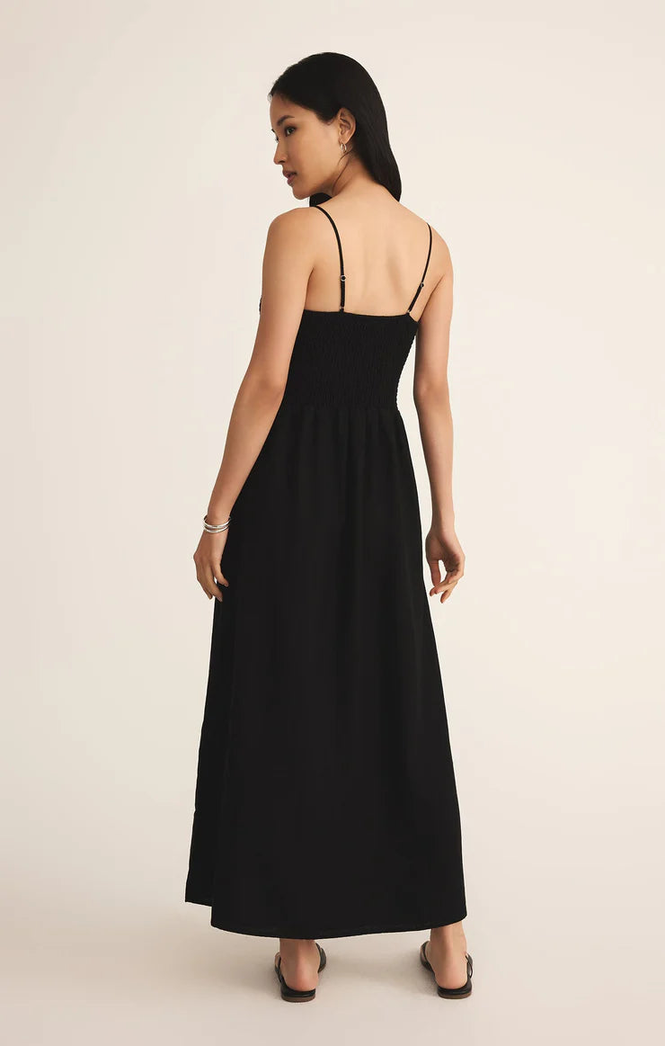 Z Supply Bayside Linen Maxi Dress, Black