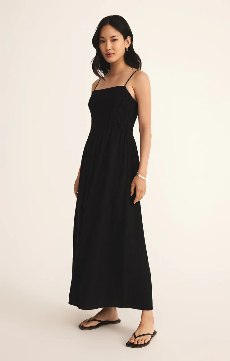 Z Supply Bayside Linen Maxi Dress, Black