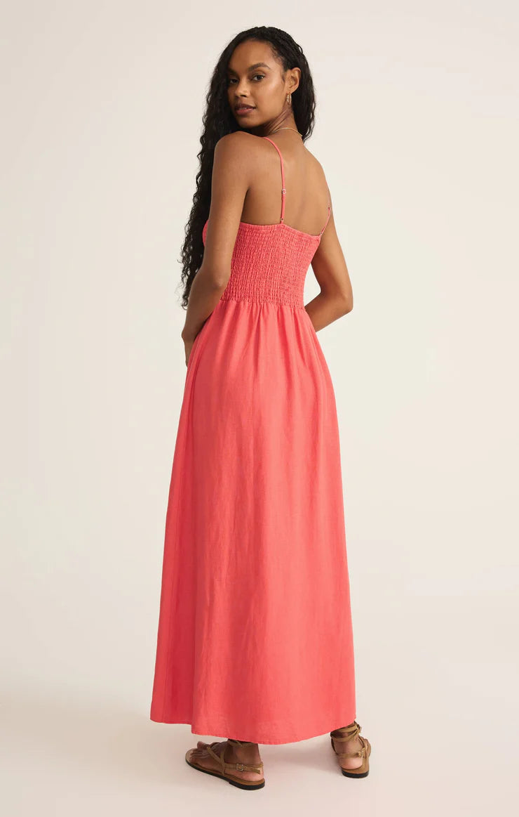 Z Supply Bayside Linen Maxi Dress, Persimmon