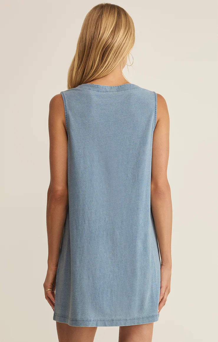 Z Supply Solace Denim Mini Dress, Ocean Air Indigo
