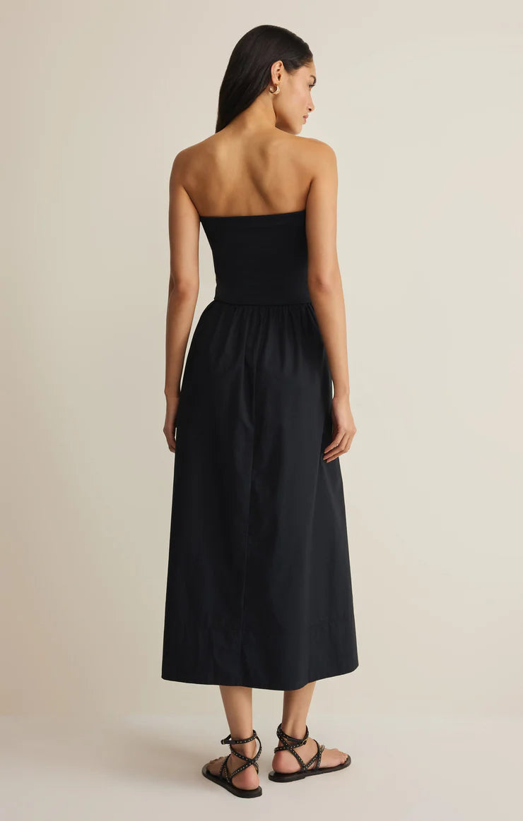 Z Supply Sunsought Strapless Midi Dress, Black