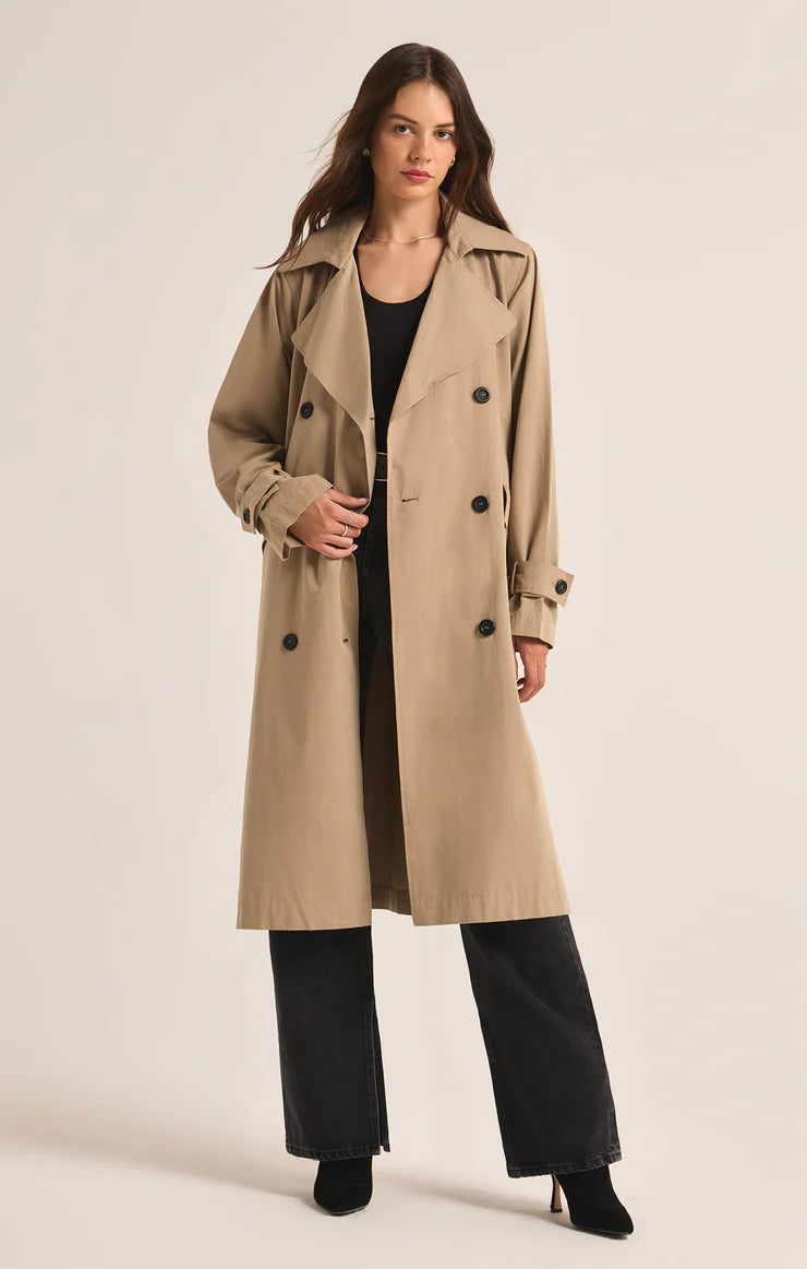 Z Supply Dorian Trench Coat, Driftwood