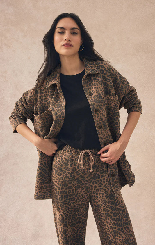 Z Supply All Day Leopard Jacket, Desert Tan