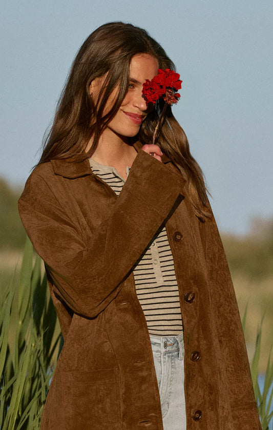 Z Supply Decker Suede Chore Jacket, Coconut