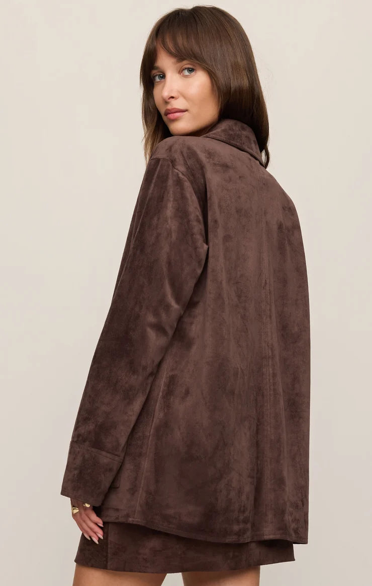 Z Supply Decker Suede Chore Coat, Dark Chocolate