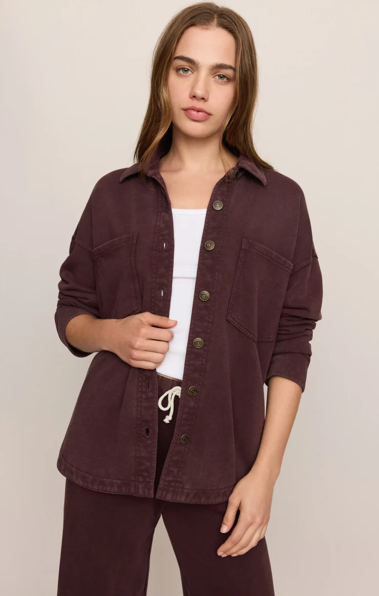 Z Supply All Day Knit Jacket, Dark Chocolate