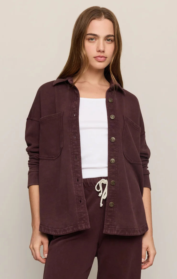 Z Supply All Day Knit Jacket, Dark Chocolate