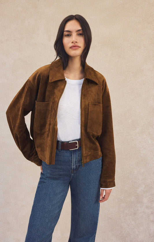 Z Supply Heritage Suede Jacket, Coconut
