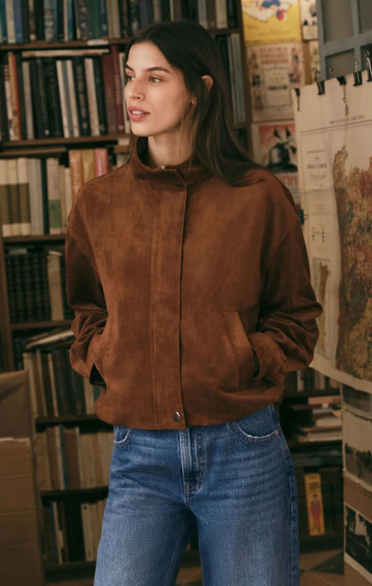 Z Supply Corin Bubble Hem Jacket, Saddle Suede