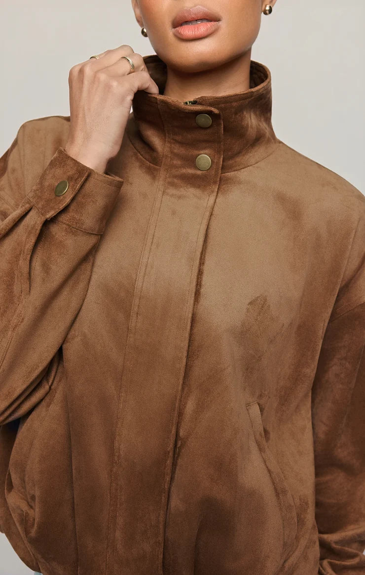 Z Supply Corin Bubble Hem Jacket, Saddle Suede