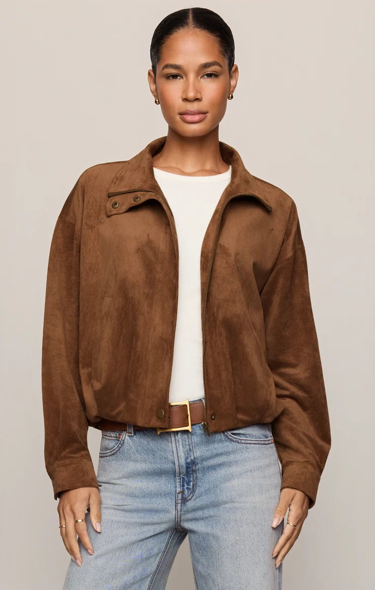Z Supply Corin Bubble Hem Jacket, Saddle Suede