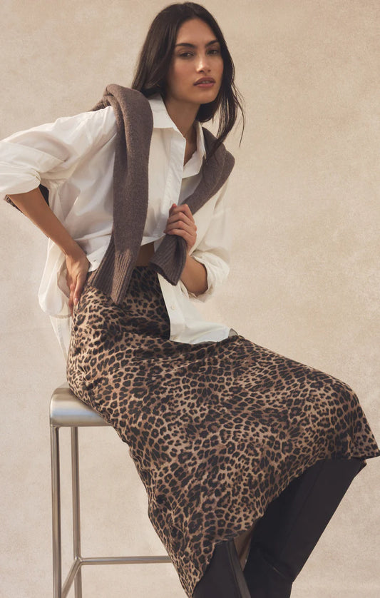 Z Supply Izabel Leopard Skirt, Desert Tan