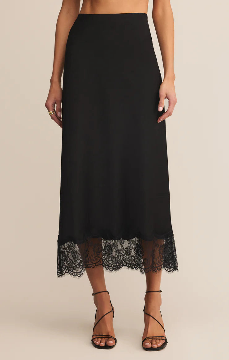 Z Supply Cinder Lace Midi Skirt, Black