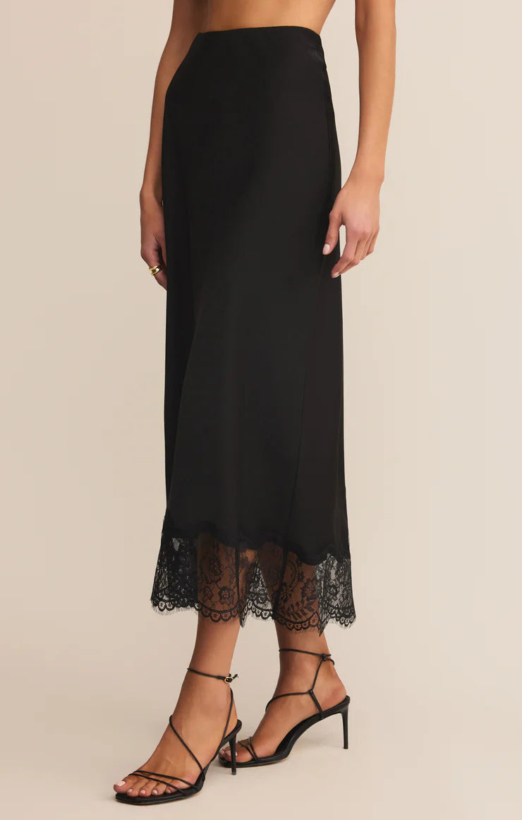 Z Supply Cinder Lace Midi Skirt, Black