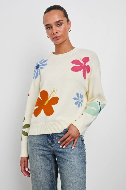 Rails Zoey Sweater, Ivory Hibiscus