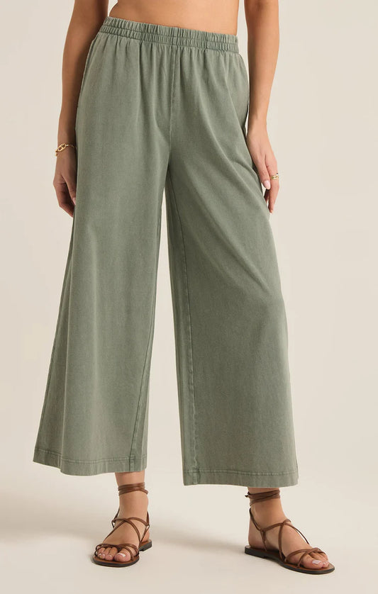 Z Supply Scout Jersey Flare Pant, Palm Green