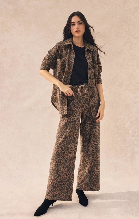 Z Supply Hunter Leopard Knit Pant, Desert Tan