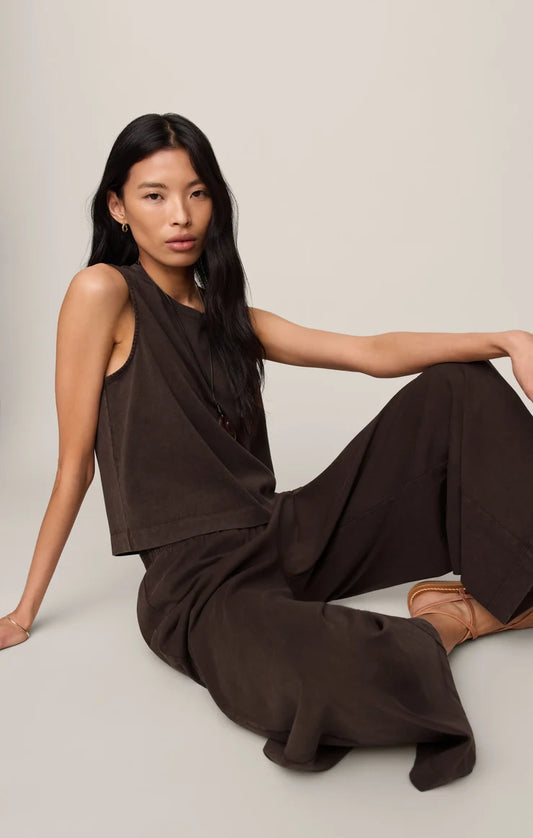 Z Supply Scout Jersey Crop Flare Pant, Dark Chocolate