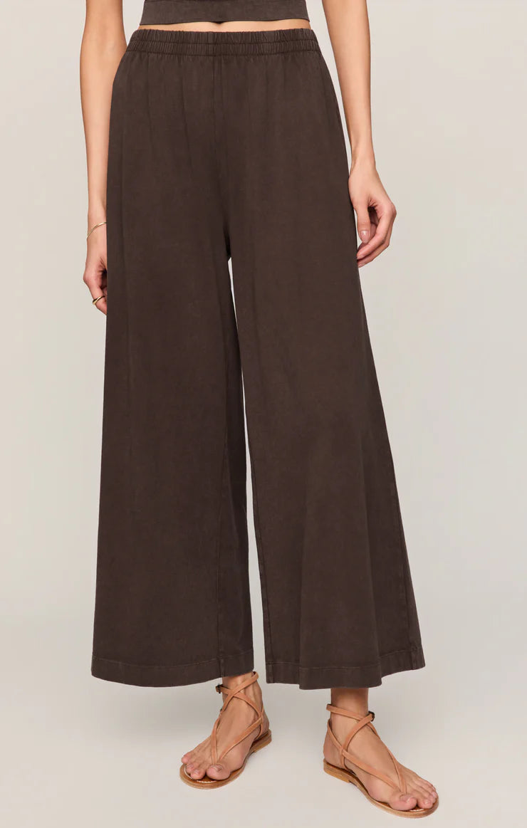 Z Supply Scout Jersey Crop Flare Pant, Dark Chocolate