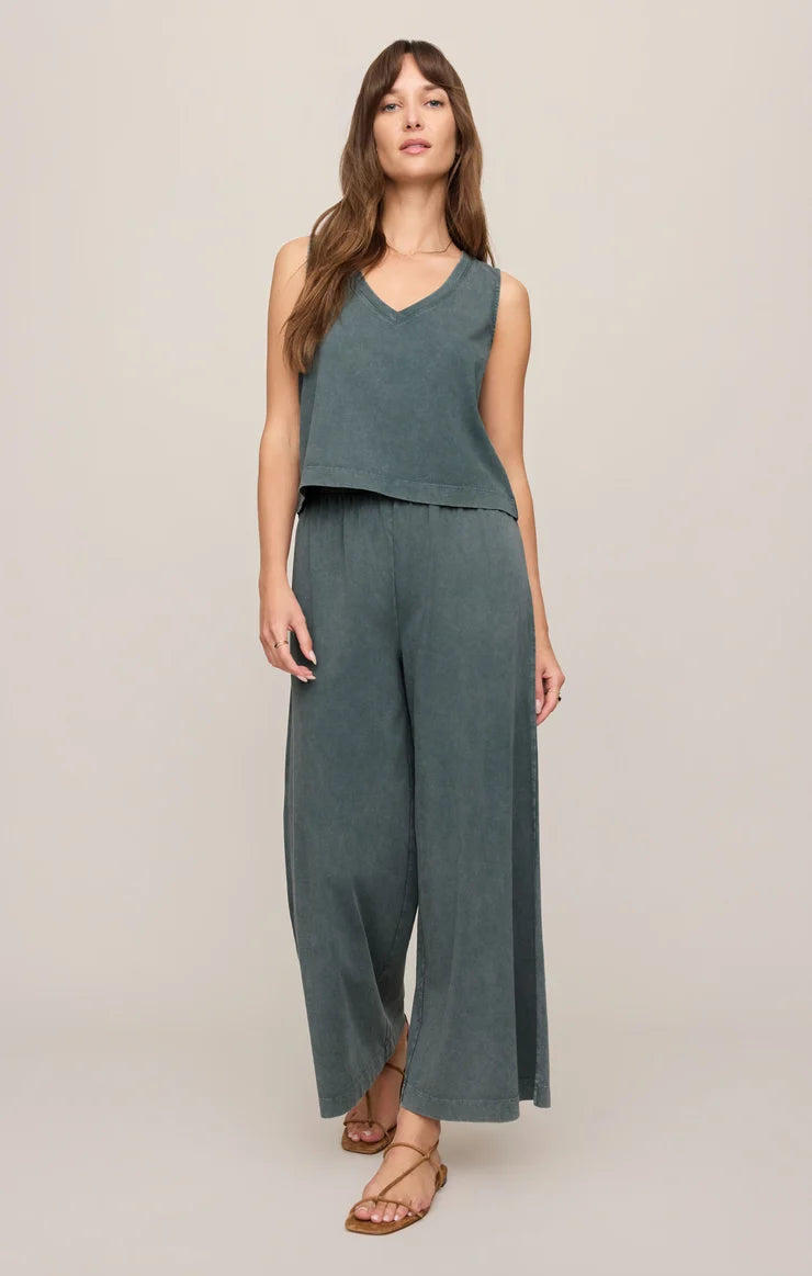 Z Supply Scout Jersey Crop Flare Pant, Emerald Cove