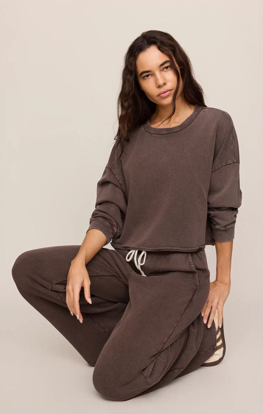 Z Supply Hunter Knit Pant, Dark Chocolate