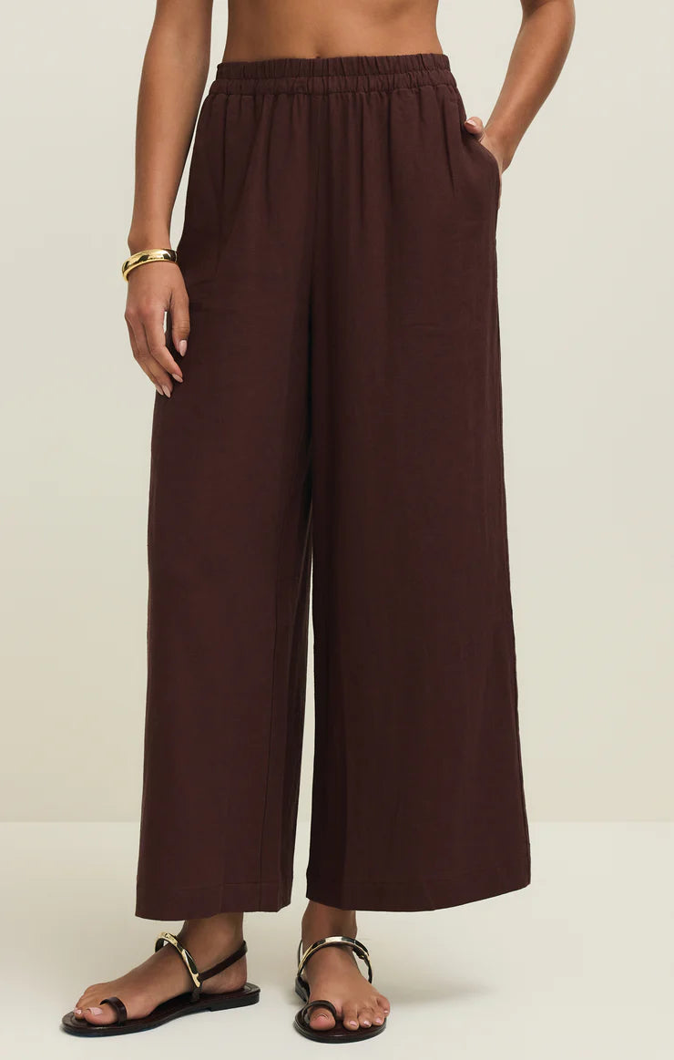 Z Supply Scout Linen Pant, Chocolate Cherry